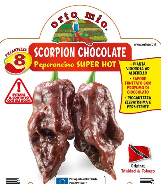 Chilli Sorte Scorpion chocolate, mega scharf, 14/30 cm (1.300.000 Scoville) PP-Nr.: IT-08-1868
